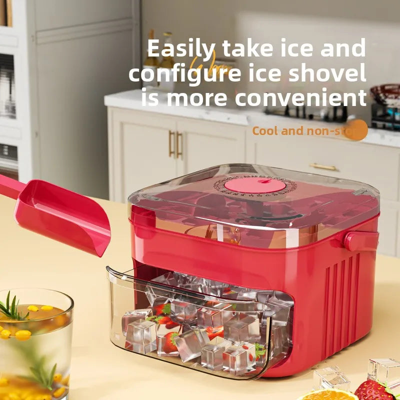 50-Cube Ice Maker with Easy Press Cap with Easy-Press Lid Large Capacity Ice Cube Machine Reusable Food-Grade Ice Cube Mold